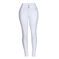 Culote Prova Hipismo Zíper High Waist Infantil Branco