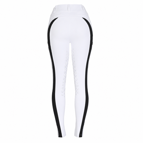 Culote Prova Hipismo Zíper High Waist Infantil Branco e Preto