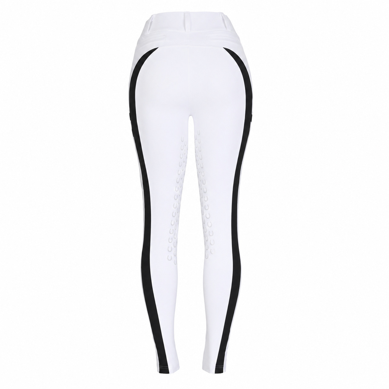 Culote Prova Hipismo Zíper High Waist Branco e Preto