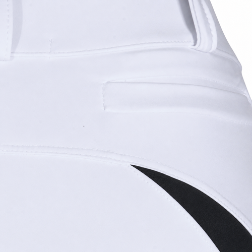 Culote Prova Hipismo Zíper High Waist Infantil Branco e Preto