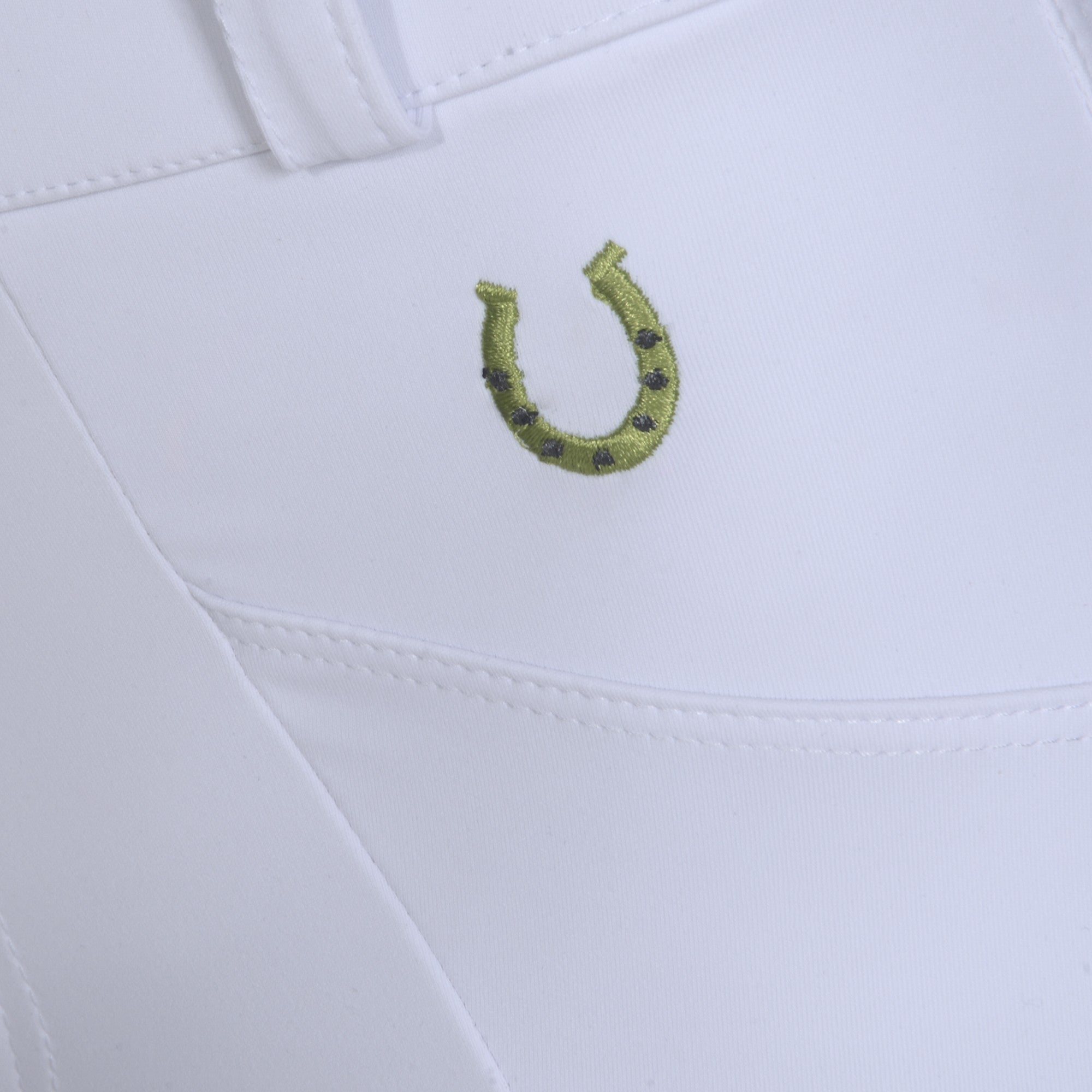 Culote Prova Hipismo Zíper High Waist Infantil Branco e Preto
