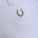 Culote Prova Hipismo Zíper High Waist Branco e Preto