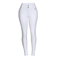 Culote Prova Hipismo Zíper High Waist Infantil Branco e Preto