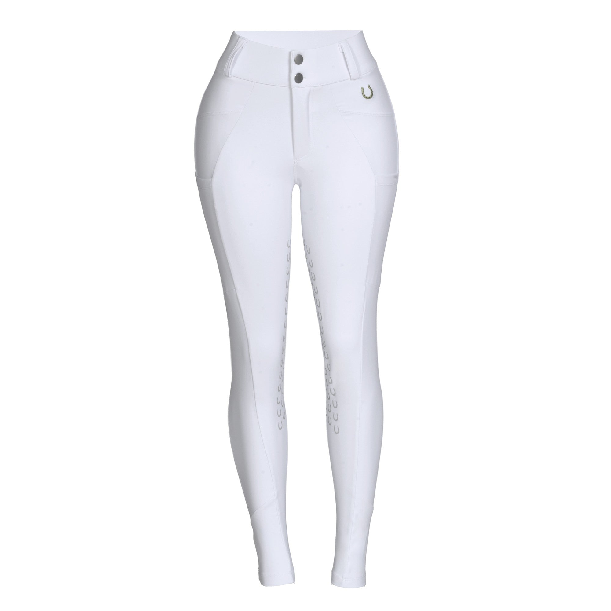 Culote Prova Hipismo Zíper High Waist Infantil Branco e Preto