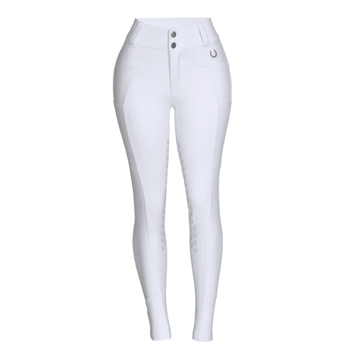 Culote Prova Hipismo Zíper High Waist Infantil Branco e Preto