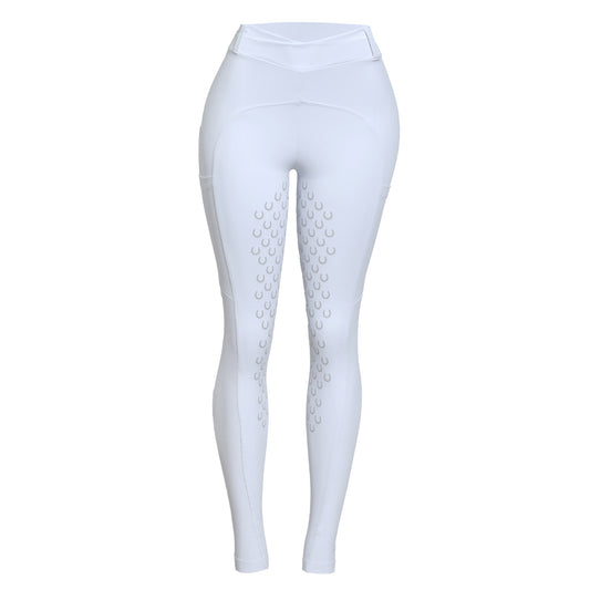 Culote Prova Hipismo Legging Cross Infantil Branco - Lucky_U Riders