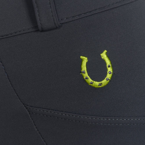 Culote Treino Hipismo Zíper High Waist Infantil Chumbo - Lucky_U Riders