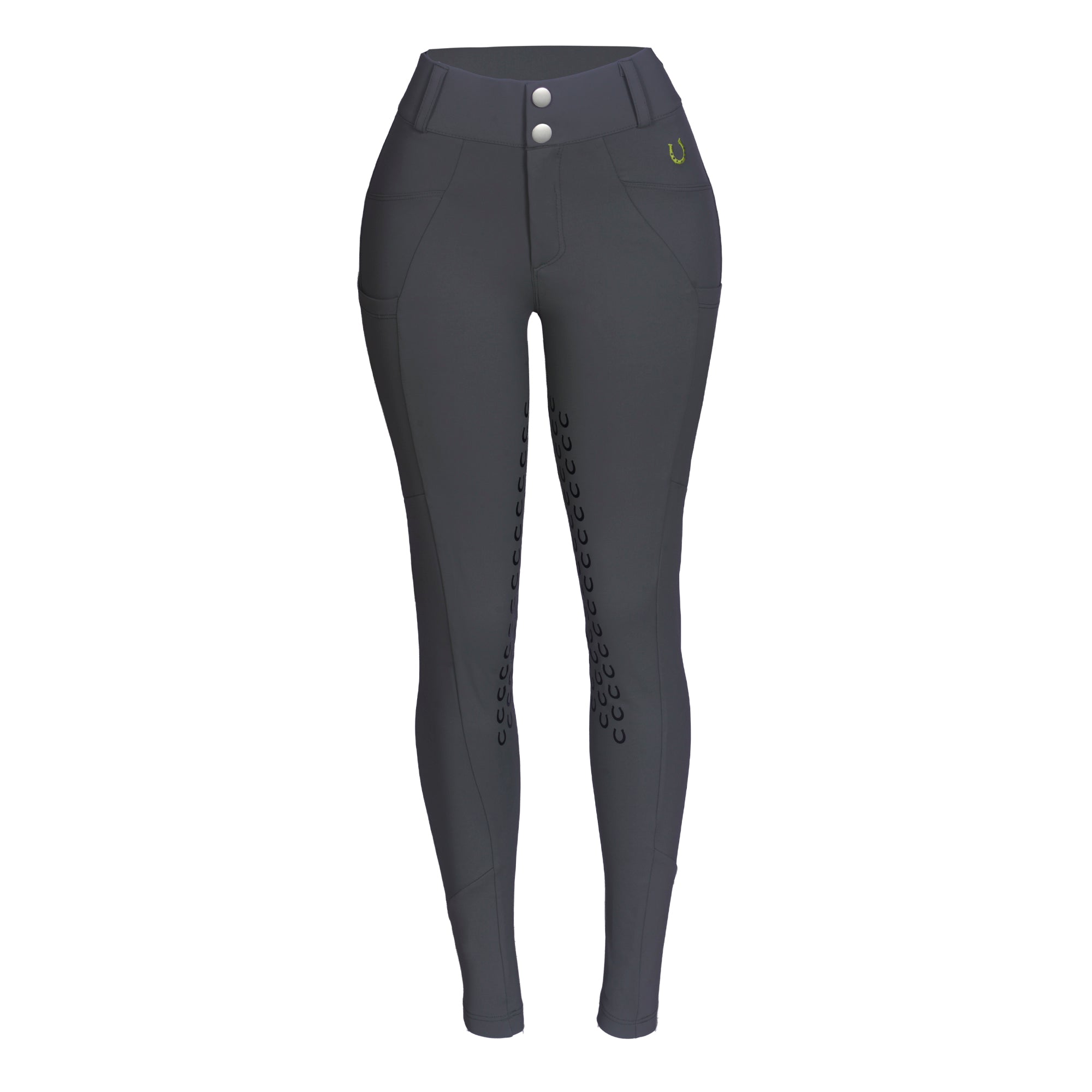 Culote Treino Hipismo Zíper High Waist Infantil Chumbo