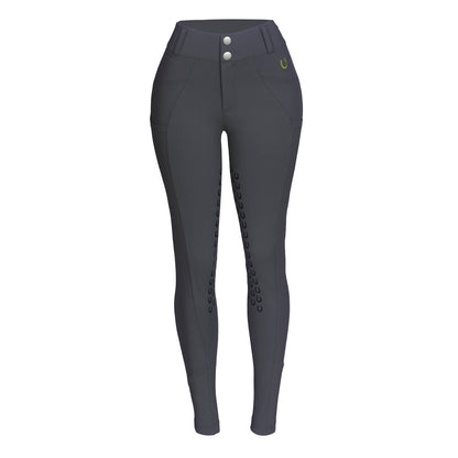 Culote Treino Hipismo Zíper High Waist Infantil Chumbo - Lucky_U Riders