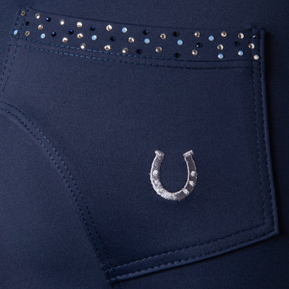 Culote Treino Hipismo Swarovski - New Breeches Marinho - Lucky_U Riders