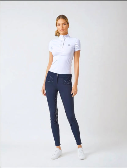 Culote Treino Hipismo Swarovski - New Breeches Marinho - Lucky_U Riders