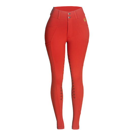 Culote Treino Hipismo Zíper High Waist Tamarindo e Preto - Lucky_U Riders