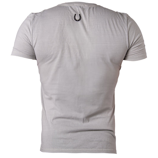Camiseta Masculina Três Ferraduras Cinza