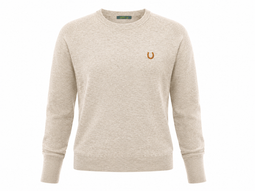 Suéter Basic Horse Flowers Cappucino
