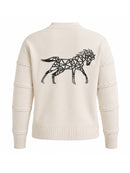 Suéter Trança Cavalo 3D Xadrez Off White