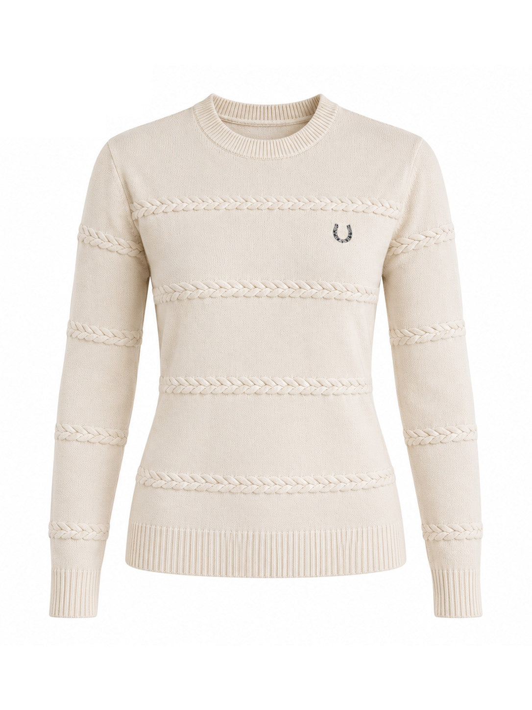 Suéter Trança Cavalo 3D Xadrez Off White