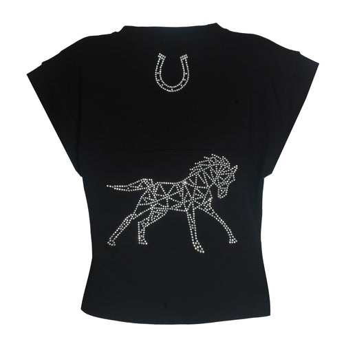 T-Shirt Feminina Cavada Preta - Lucky_U Riders