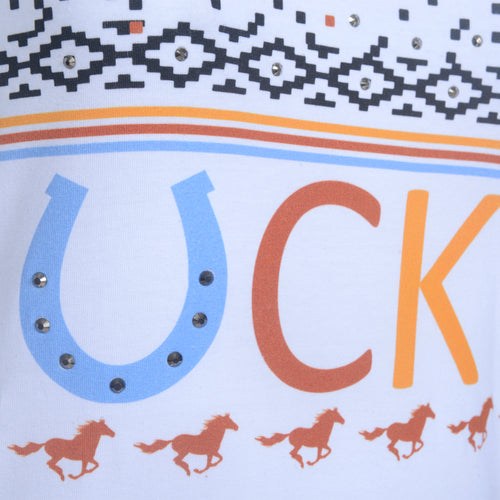 T-Shirt Lucky Sparkle Branca - Lucky_U Riders