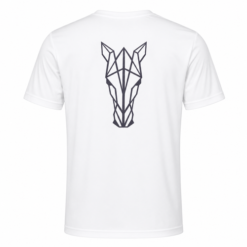 T-shirt Masculina Cavalo 3D Branca