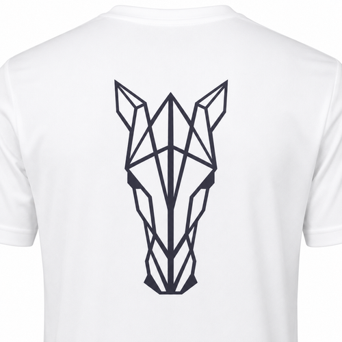 T-shirt Masculina Cavalo 3D Branca