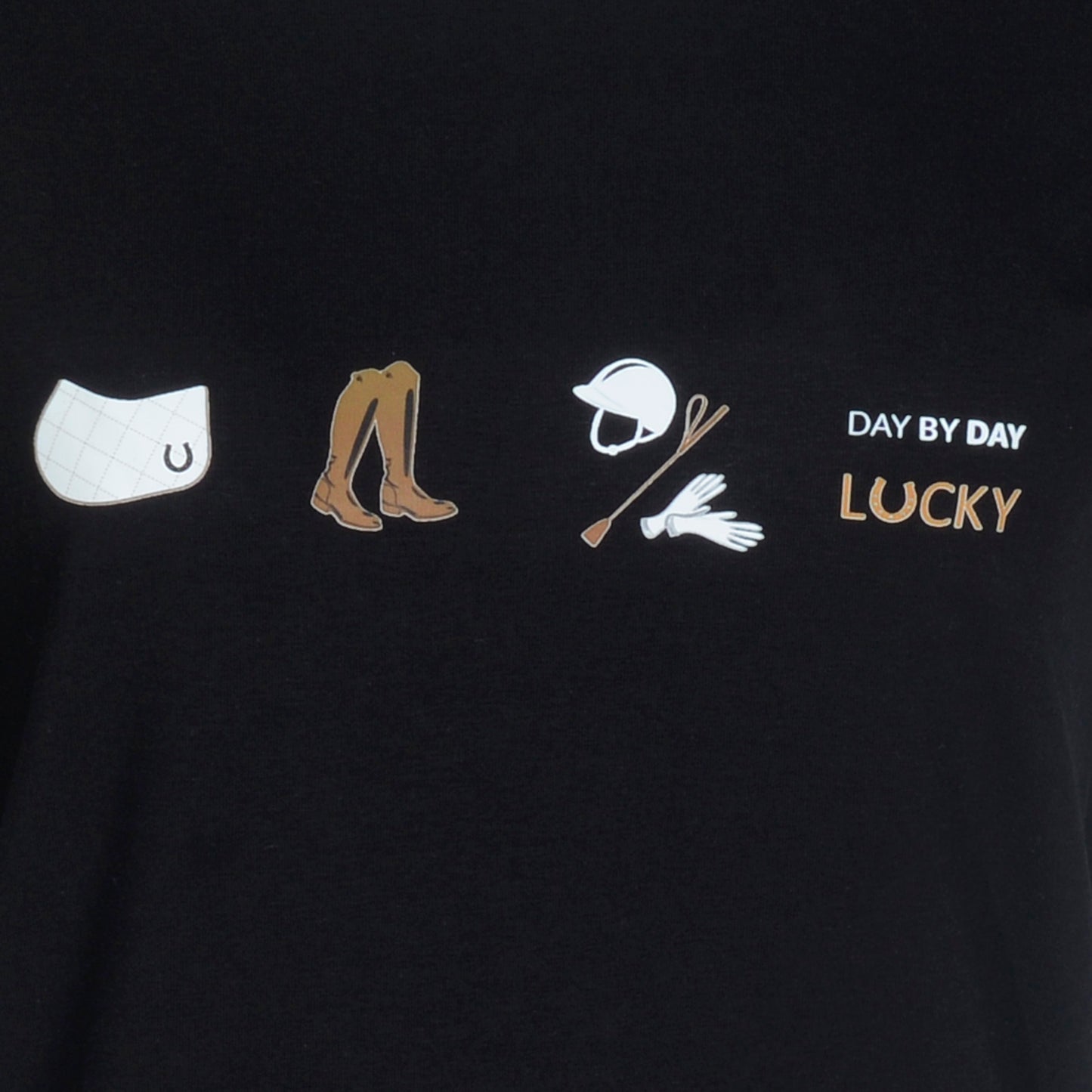 T-Shirt Riding Basics Preta - Lucky_U Riders