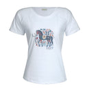 Blusa Treino Hipismo Training Tech Horse Pattern SS Branca