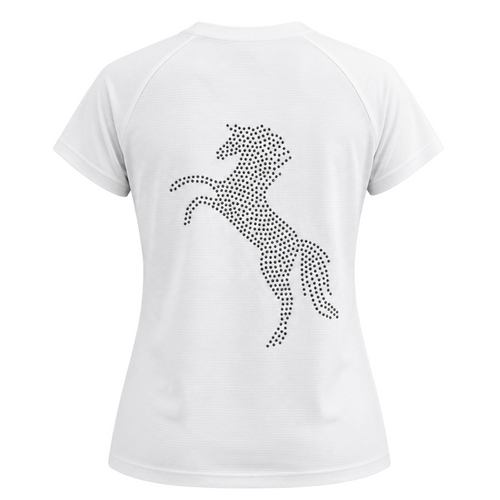 Blusa Treino Hipismo Training Tech Horse Riding SS Infantil Branca