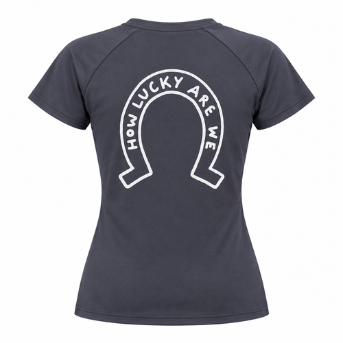 Blusa Treino Hipismo Training Tech We Are Lucky SS Cinza