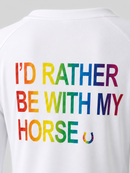 Blusa Treino Hipismo Training Tech Rainbow LS Branca