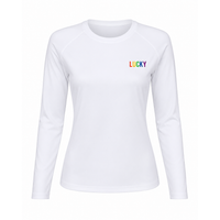 Blusa Treino Hipismo Training Tech Rainbow LS Branca