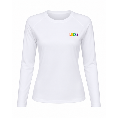 Blusa Treino Hipismo Training Tech Rainbow LS Branca