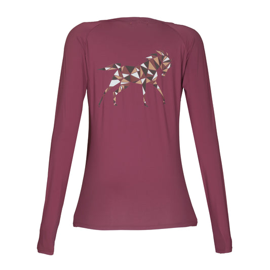 Blusa Treino Hipismo Training Tech Raglan LS Infantil Rosa - Lucky_U Riders