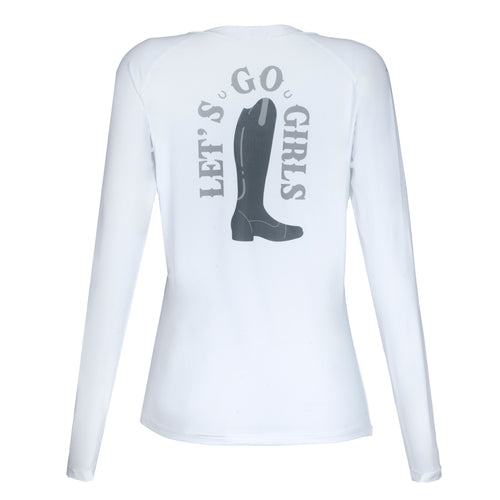 Blusa Treino Hipismo Training Tech Let's Go Girls LS Branca - Lucky_U Riders
