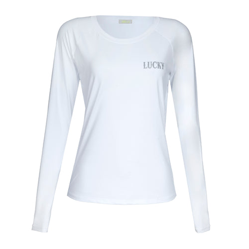 Blusa Treino Hipismo Training Tech Let's Go Girls LS Branca - Lucky_U Riders