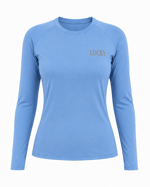 Blusa Treino Hipismo Training Tech Let's Go Girls LS Infantil Celeste