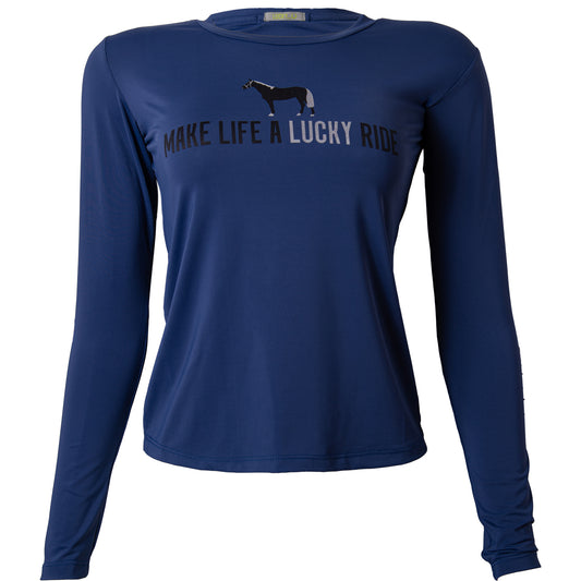 Blusa Treino Hipismo Training Tech LS Marinho - Lucky_U Riders