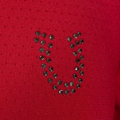 Blusa Treino Hipismo Training Tech Raglan LS Infantil Vinho - Lucky_U Riders