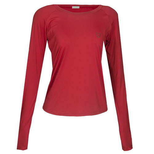 Blusa Treino Hipismo Training Tech Raglan LS Vinho - Lucky_U Riders