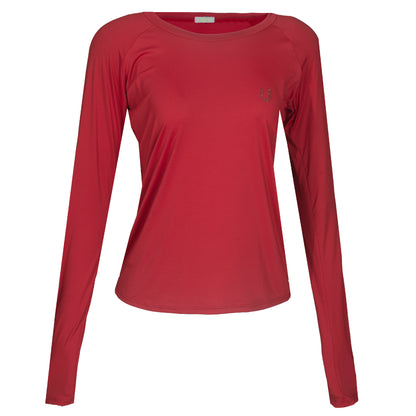 Blusa Treino Hipismo Training Tech Raglan LS Infantil Vinho - Lucky_U Riders