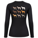 Blusa Treino Hipismo Training Tech Nine Horses LS Preta
