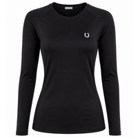 Blusa Treino Hipismo Training Tech Nine Horses LS Preta