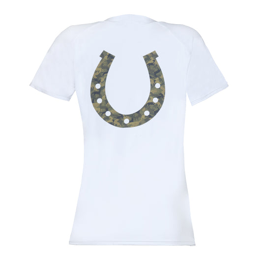 Blusa Treino Hipismo Training Tech Raglan SS Branca - Lucky_U Riders