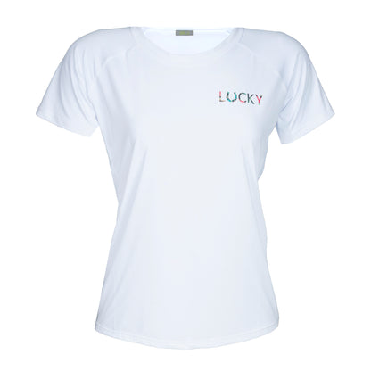 Blusa Treino Hipismo Training Tech Raglan SS Branca - Lucky_U Riders