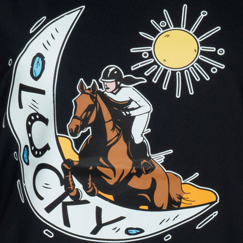 Blusa Treino Hipismo Training Tech Raglan SS Preta - Lucky_U Riders