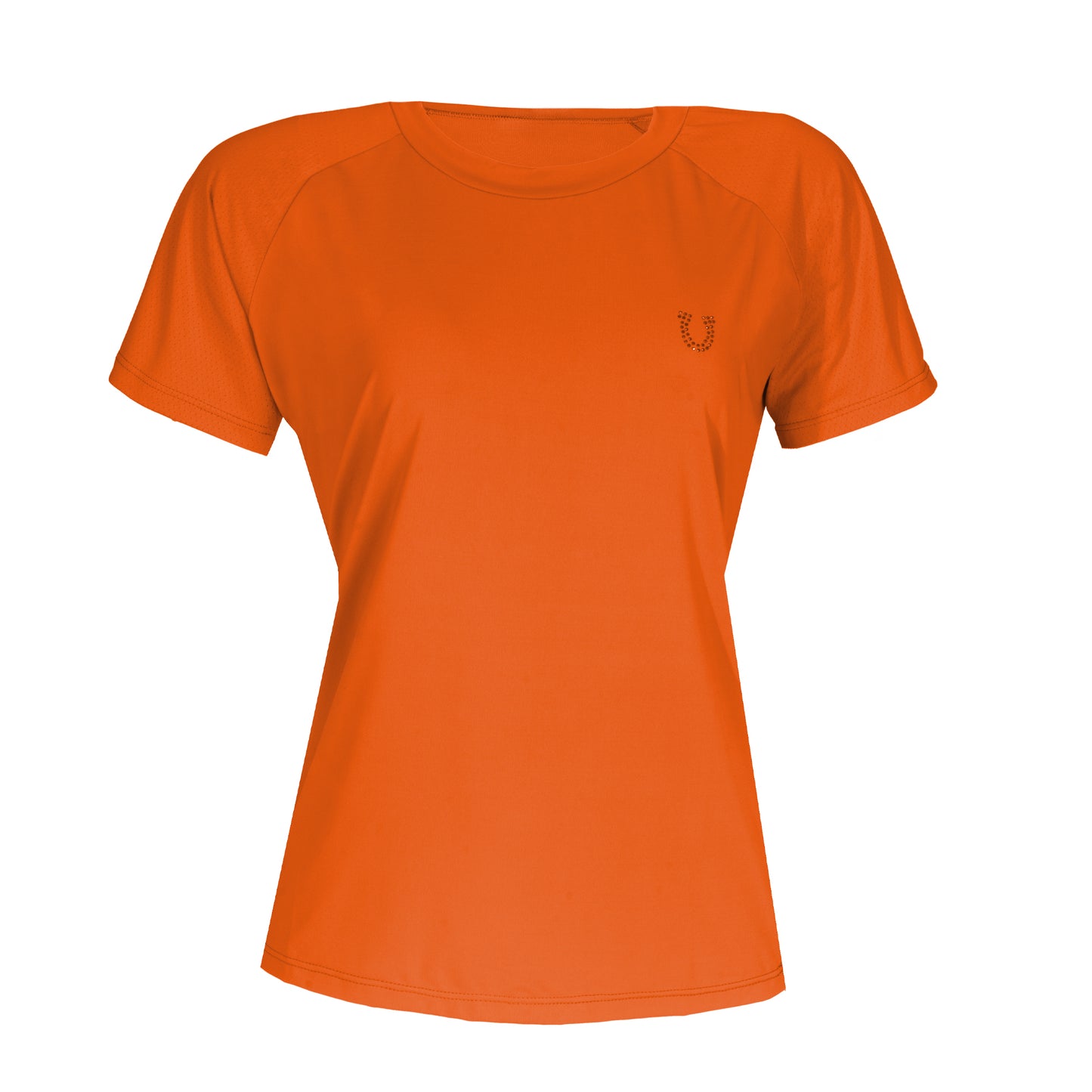 Blusa Treino Hipismo Training Tech Raglan SS Tangerina - Lucky_U Riders