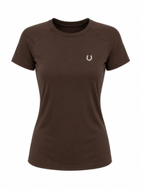 Blusa Treino Hipismo Training Tech Raglan SS Café