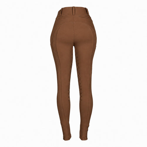Culote Treino Hipismo Zíper High Waist Infantil Café
