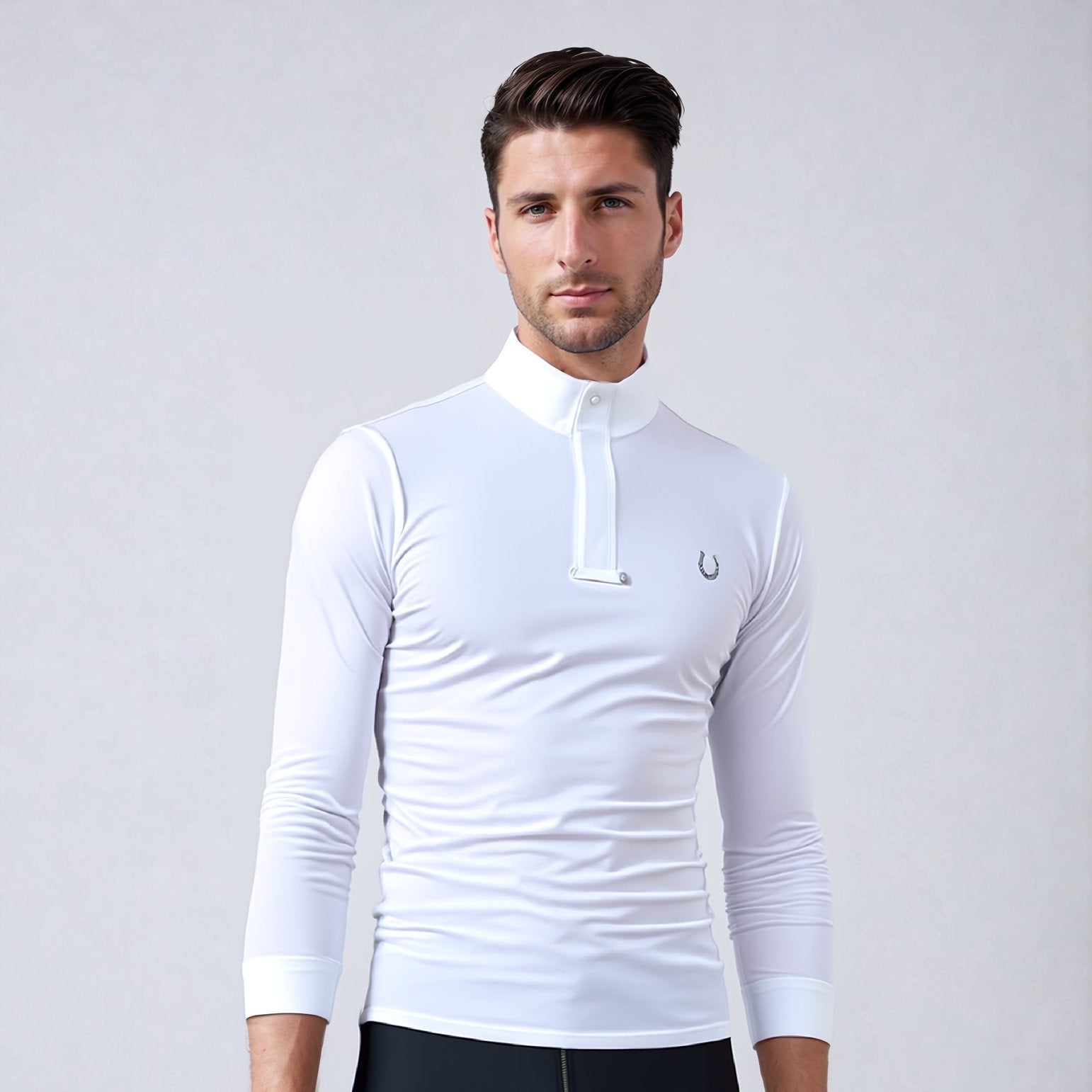 Camisa Polo Hipismo Pala LS Branca